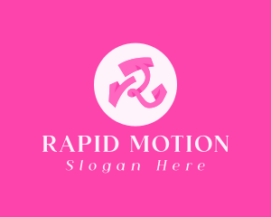 Pink Fashion Letter R logo design