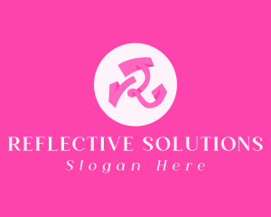 Pink Fashion Letter R logo design