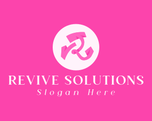 Pink Fashion Letter R logo design