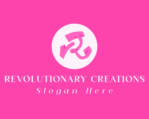 Pink Fashion Letter R logo design