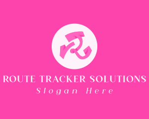 Pink Fashion Letter R logo design