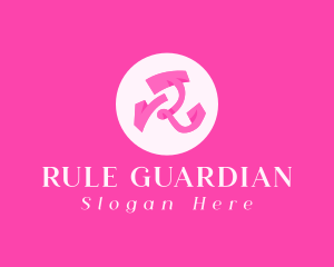 Pink Fashion Letter R logo design