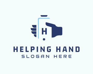 Mobile Phone Hand App logo design