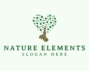 Heart Nature Woman logo design