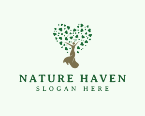 Heart Nature Woman logo design