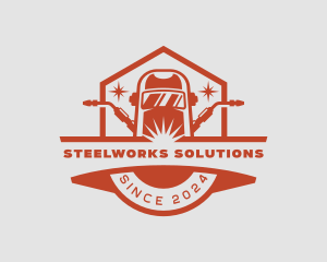 Welding Helmet Ironworks  logo design