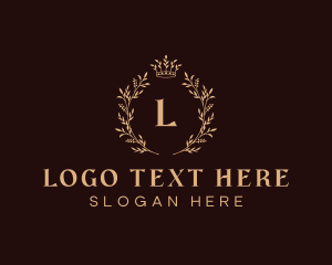 Floral Wreath Crown logo