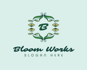 Beauty Floral Wreath  logo design