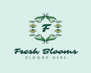 Beauty Floral Wreath  logo design