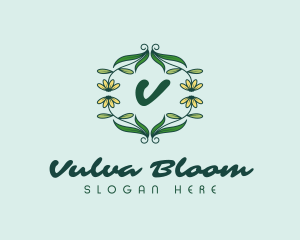 Beauty Floral Wreath  logo design