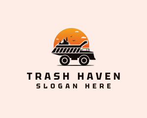 Dump Truck Mountain Construction logo design