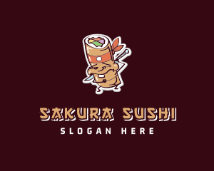 Japanese Sushi Samurai logo