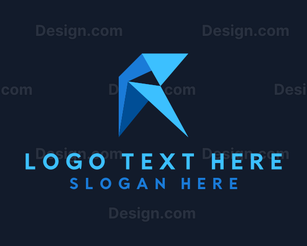 Geometric Polygon Letter R Logo