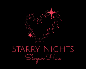 Red Starry Heart  logo design