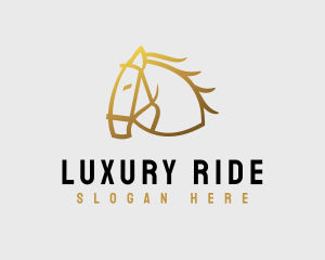 Minimalist Horse Stalion logo design