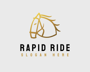 Minimalist Horse Stalion logo design