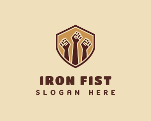 Coalition Fists Shield logo design