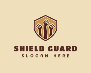 Coalition Fists Shield logo design