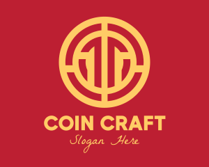 Golden Intricate Coin logo