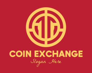 Golden Intricate Coin logo