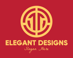 Golden Intricate Coin logo design