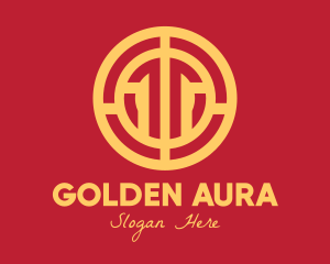 Golden Intricate Coin logo design