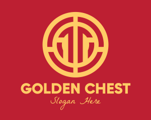 Golden Intricate Coin logo design