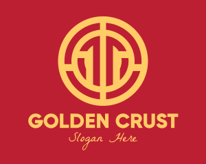 Golden Intricate Coin logo design