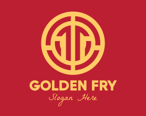 Golden Intricate Coin logo design