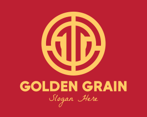 Golden Intricate Coin logo design