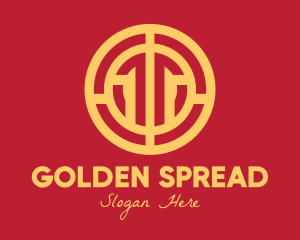 Golden Intricate Coin logo design