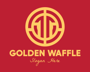 Golden Intricate Coin logo design