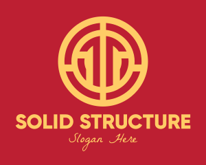 Golden Intricate Coin logo design