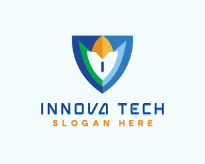 Tech Cyberspace Shield logo design