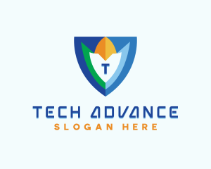 Tech Cyberspace Shield logo design