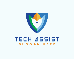 Tech Cyberspace Shield logo design