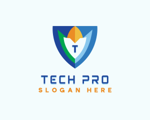 Tech Cyberspace Shield logo design