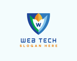 Tech Cyberspace Shield logo design