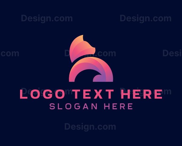 Gradient Dog Animal Logo