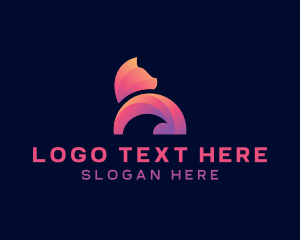 Gradient Dog Animal logo