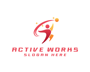 Sports Athlete Ball logo design