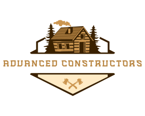 Cabin Woodworking Axe logo design