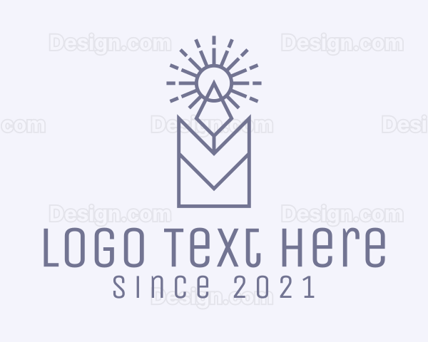 Geometric Blue Candle Logo