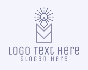 Geometric Blue Candle  Logo