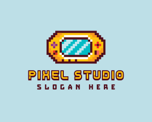 Retro Pixel Gaming Console logo design