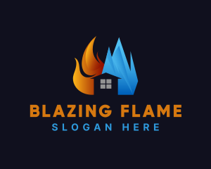 Flaming Frozen Ice House logo design