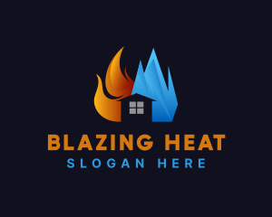 Flaming Frozen Ice House logo design