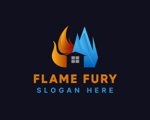 Flaming Frozen Ice House logo design