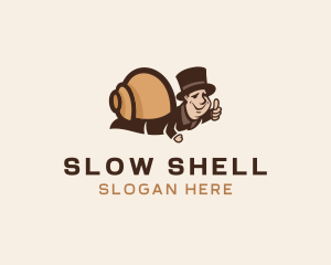 Human Snail Hat logo design