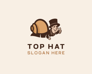 Human Snail Hat logo design